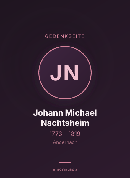 Gedenkportrait von Johann Michael Nachtsheim