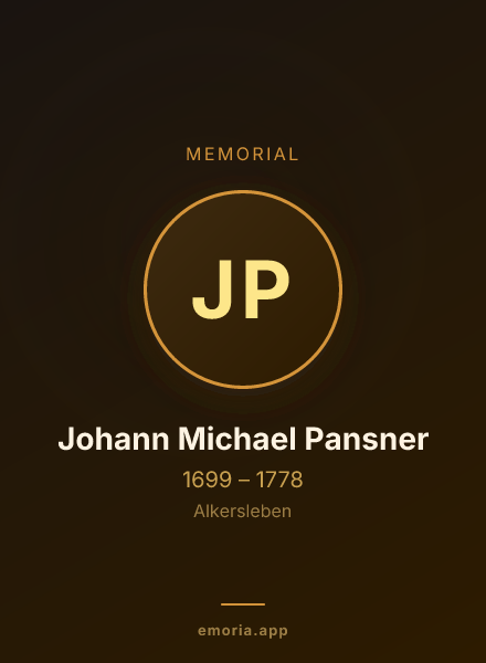 Memorial portrait of Johann Michael Pansner