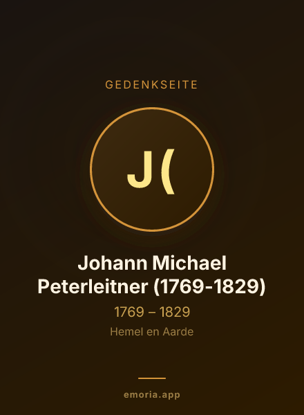 Gedenkportrait von Johann Michael Peterleitner (1769-1829)