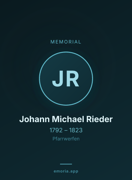 Memorial portrait of Johann Michael Rieder