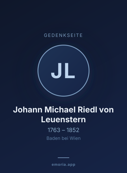 Gedenkportrait von Johann Michael Riedl von Leuenstern