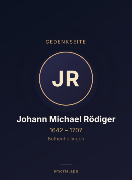 Gedenkportrait von Johann Michael Rödiger