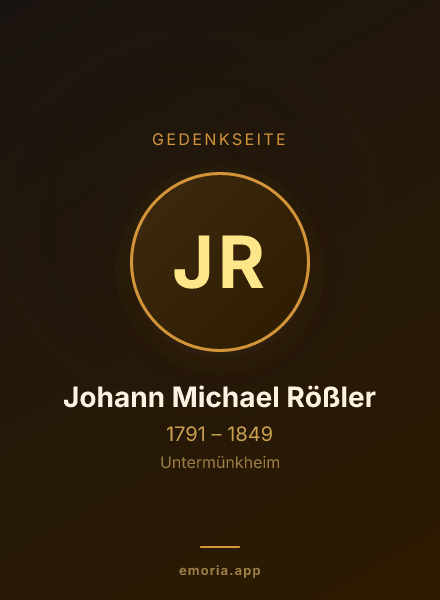 Gedenkportrait von Johann Michael Rößler