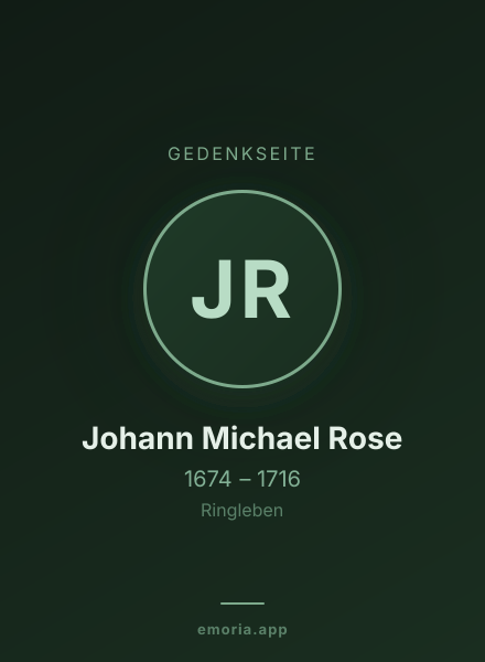 Gedenkportrait von Johann Michael Rose