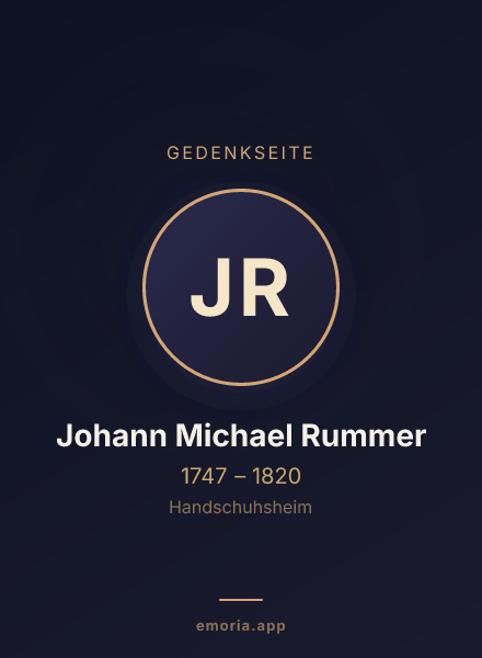 Gedenkportrait von Johann Michael Rummer