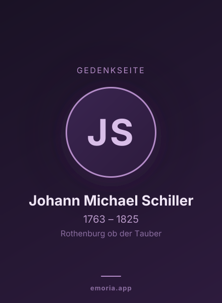 Gedenkportrait von Johann Michael Schiller