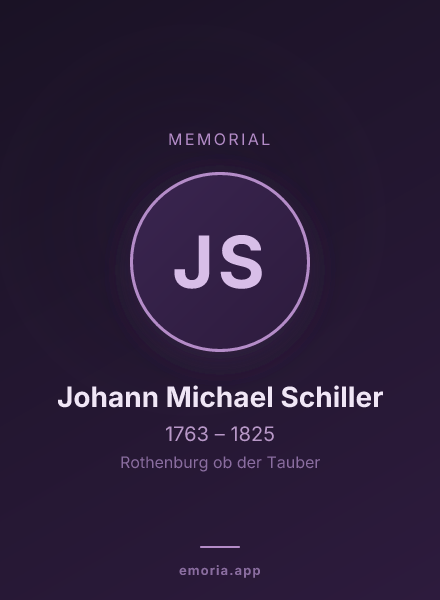 Memorial portrait of Johann Michael Schiller