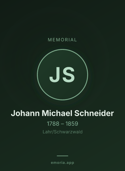 Memorial portrait of Johann Michael Schneider