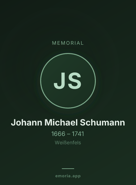 Memorial portrait of Johann Michael Schumann