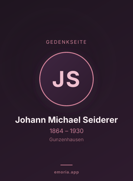 Gedenkportrait von Johann Michael Seiderer
