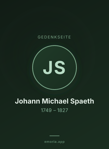 Gedenkportrait von Johann Michael Spaeth
