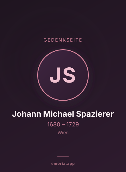 Gedenkportrait von Johann Michael Spazierer