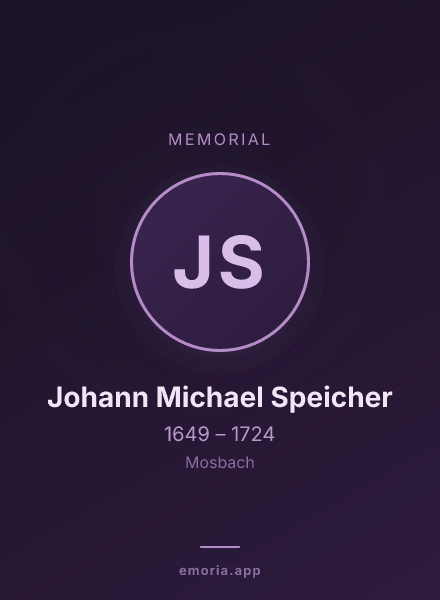 Memorial portrait of Johann Michael Speicher