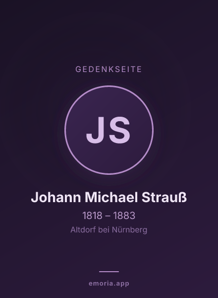 Gedenkportrait von Johann Michael Strauß