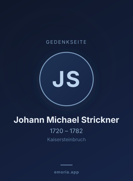 Gedenkportrait von Johann Michael Strickner