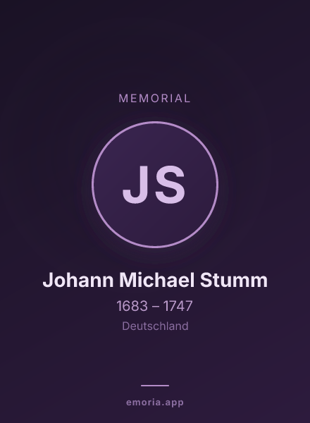 Memorial portrait of Johann Michael Stumm