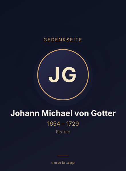 Gedenkportrait von Johann Michael von Gotter