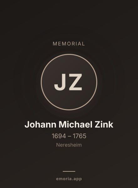 Memorial portrait of Johann Michael Zink