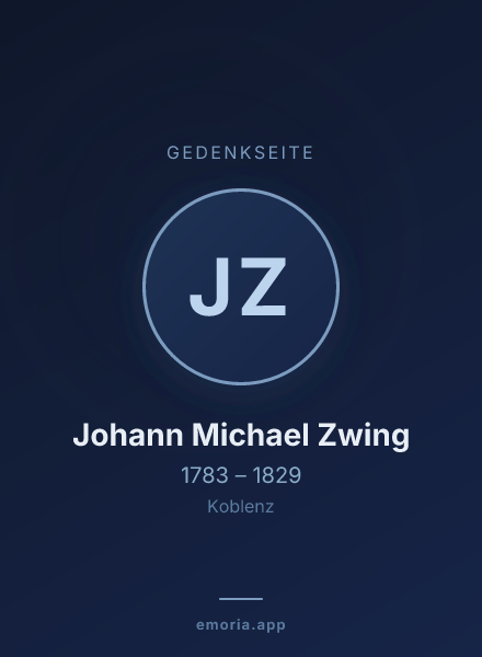Gedenkportrait von Johann Michael Zwing