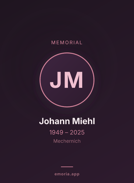 Memorial portrait of Johann Miehl
