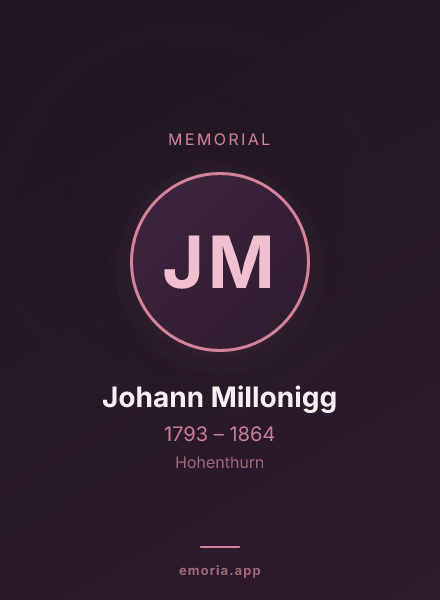 Memorial portrait of Johann Millonigg