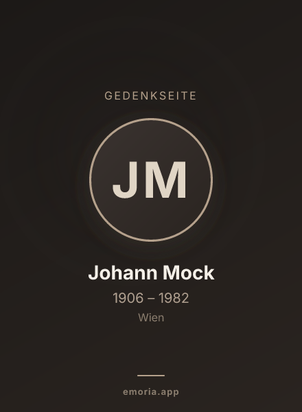 Gedenkportrait von Johann Mock