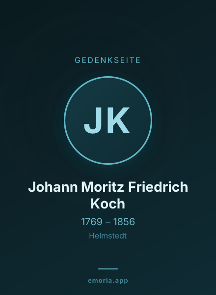 Gedenkportrait von Johann Moritz Friedrich Koch