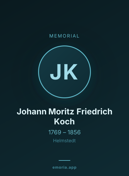 Memorial portrait of Johann Moritz Friedrich Koch