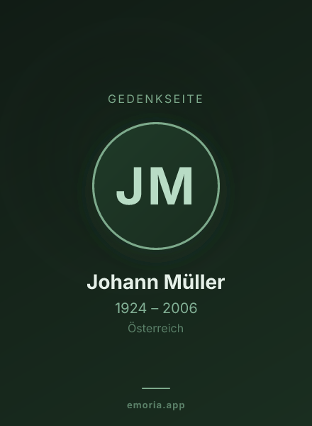 Gedenkportrait von Johann Müller