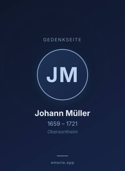 Gedenkportrait von Johann Müller