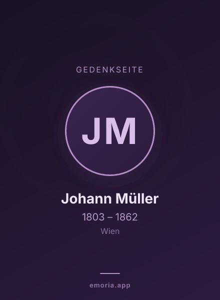 Gedenkportrait von Johann Müller
