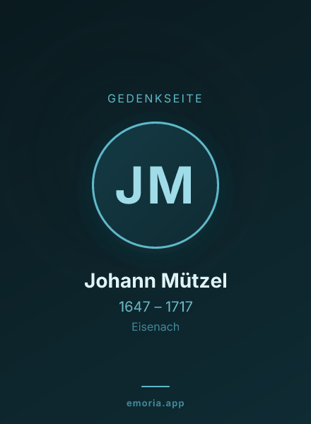 Gedenkportrait von Johann Mützel