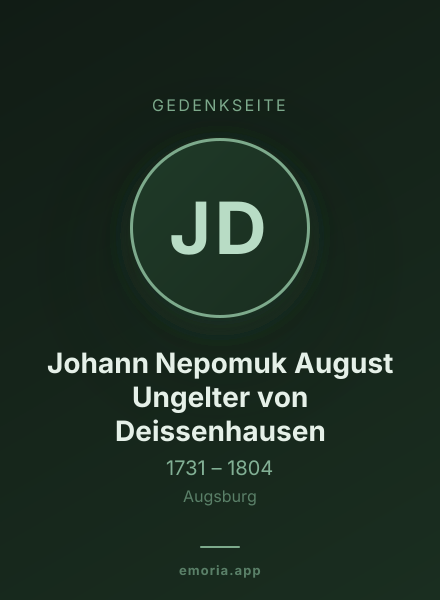 Gedenkportrait von Johann Nepomuk August Ungelter von Deissenhausen