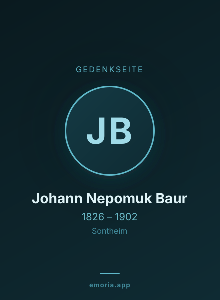 Gedenkportrait von Johann Nepomuk Baur