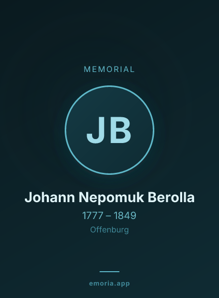 Memorial portrait of Johann Nepomuk Berolla