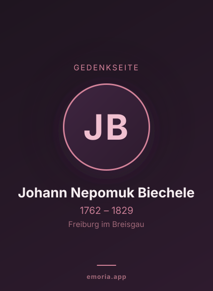 Gedenkportrait von Johann Nepomuk Biechele