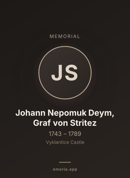 Memorial portrait of Johann Nepomuk Deym, Graf von Stritez