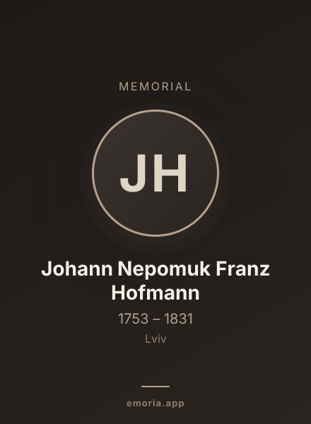 Memorial portrait of Johann Nepomuk Franz Hofmann
