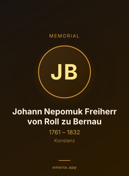 Memorial portrait of Johann Nepomuk Freiherr von Roll zu Bernau