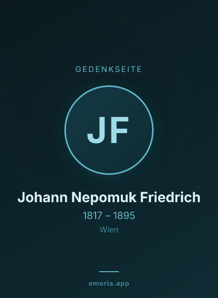 Gedenkportrait von Johann Nepomuk Friedrich