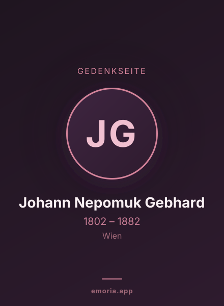 Gedenkportrait von Johann Nepomuk Gebhard
