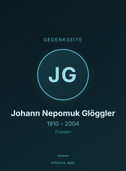Gedenkportrait von Johann Nepomuk Glöggler