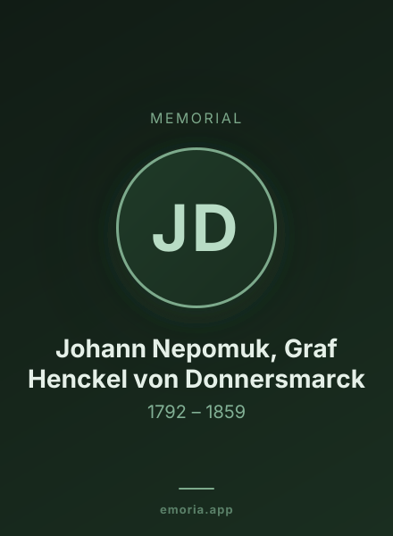 Memorial portrait of Johann Nepomuk, Graf Henckel von Donnersmarck