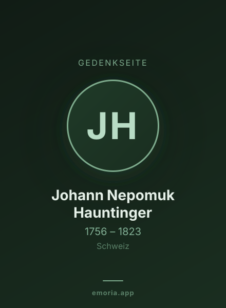 Gedenkportrait von Johann Nepomuk Hauntinger