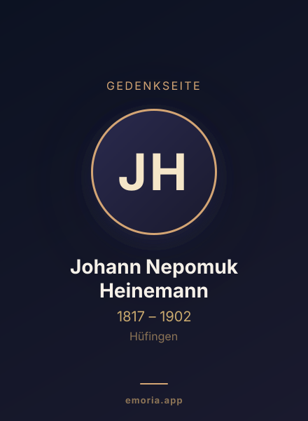 Gedenkportrait von Johann Nepomuk Heinemann
