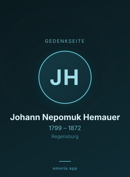 Gedenkportrait von Johann Nepomuk Hemauer