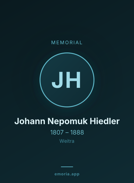 Memorial portrait of Johann Nepomuk Hiedler