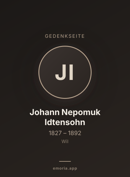 Gedenkportrait von Johann Nepomuk Idtensohn