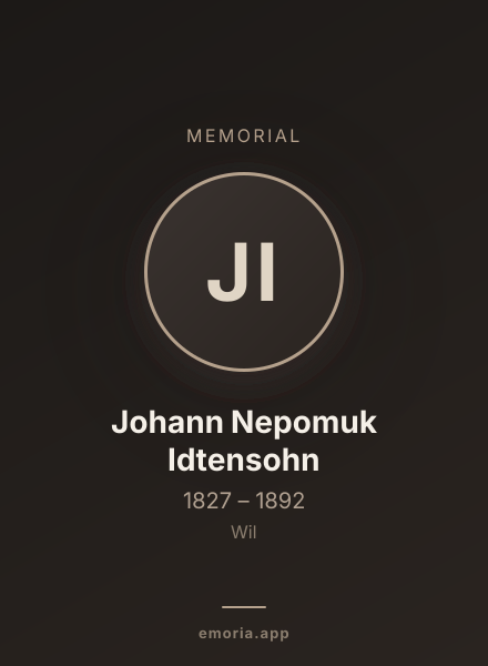 Memorial portrait of Johann Nepomuk Idtensohn