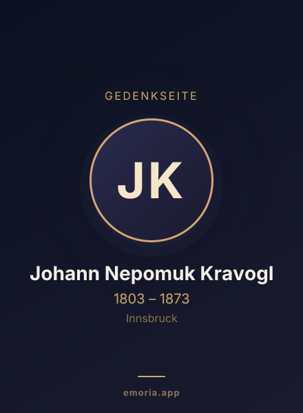 Gedenkportrait von Johann Nepomuk Kravogl